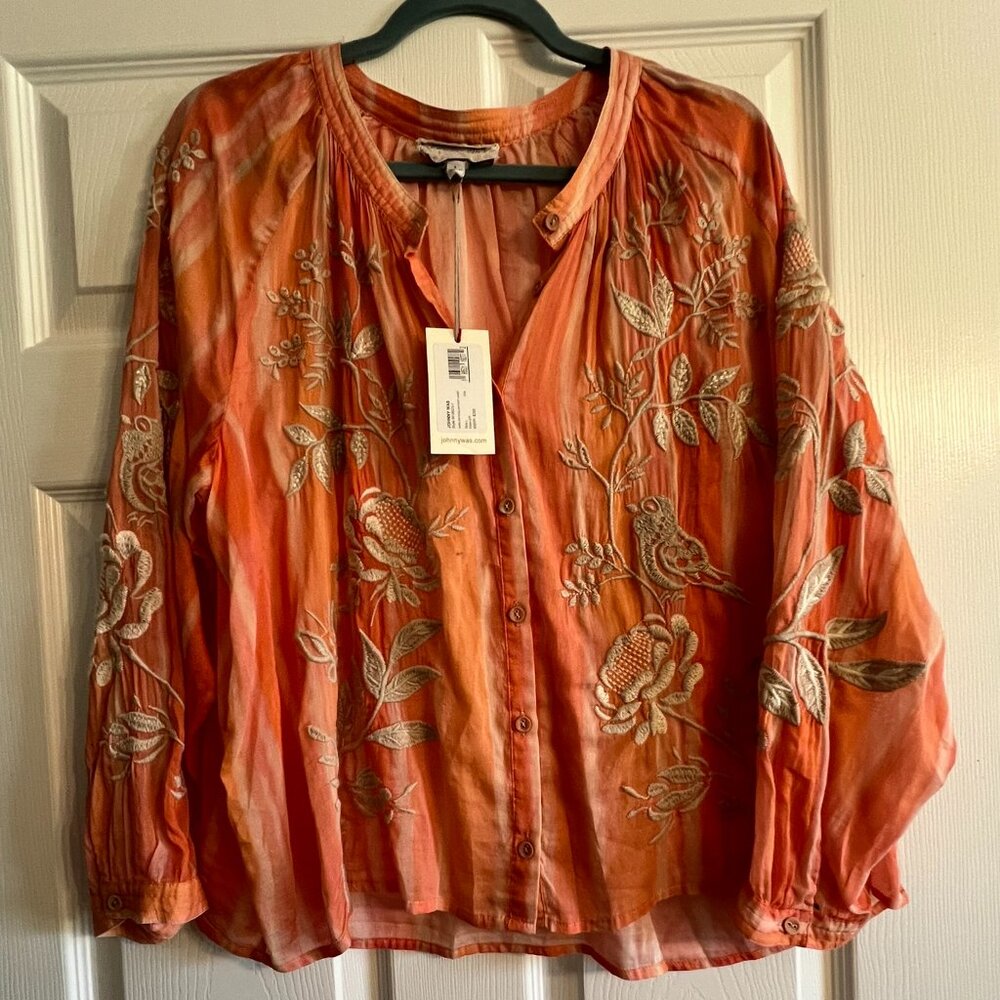 Johnny Was Harlow Raglan Poet Shirt Size Large